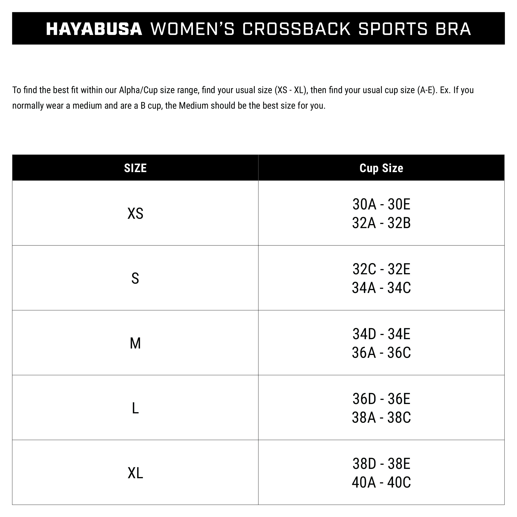Hayabusa Women's Crossback Sports Bra – Multiple Colours – Warrior