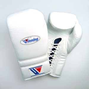 Winning MS-600 16oz White Lace Up Boxing Gloves