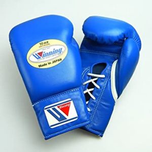Winning MS-300 Blue Lace Up Boxing Gloves 10oz