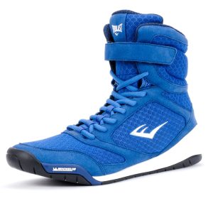 Everlast Elite Black High Top Boxing Shoes - Blue