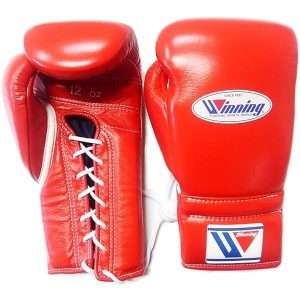 Winning ms-400 Lace Up Boxing Gloves 12oz - Red