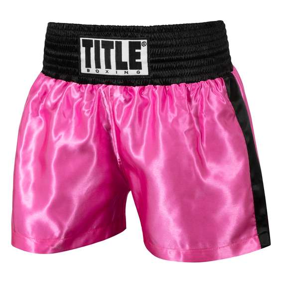 TITLE Boxing Professional Women's Satin Striped Boxing Trunks
