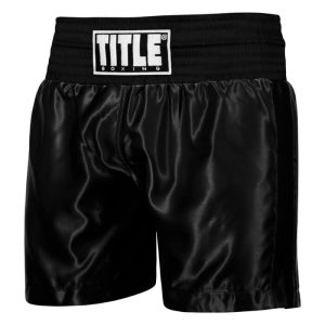 TITLE Boxing Professional Traditional Cut Trunks - BLACK