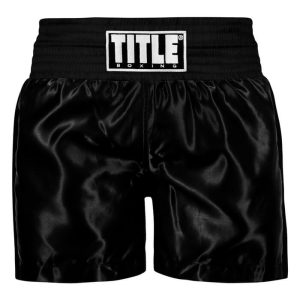 TITLE Boxing Professional Traditional Cut Trunks - BLACK