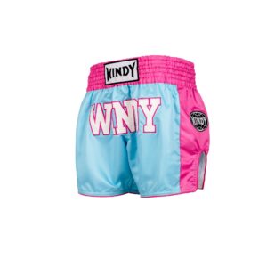 Windy Muay Thai Shorts - Retro 2.0 - Baby Blue/Hot Pink