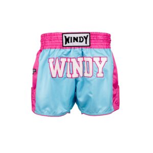 Windy Muay Thai Shorts - Retro 2.0 - Baby Blue/Hot Pink