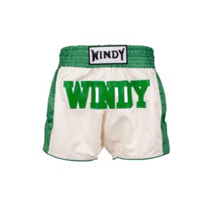 Windy Muay Thai Shorts - Retro 2.0 - Ivory/Green