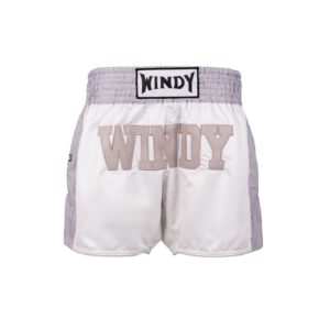 Windy Muay Thai Shorts - Retro 2.0 - White/Grey