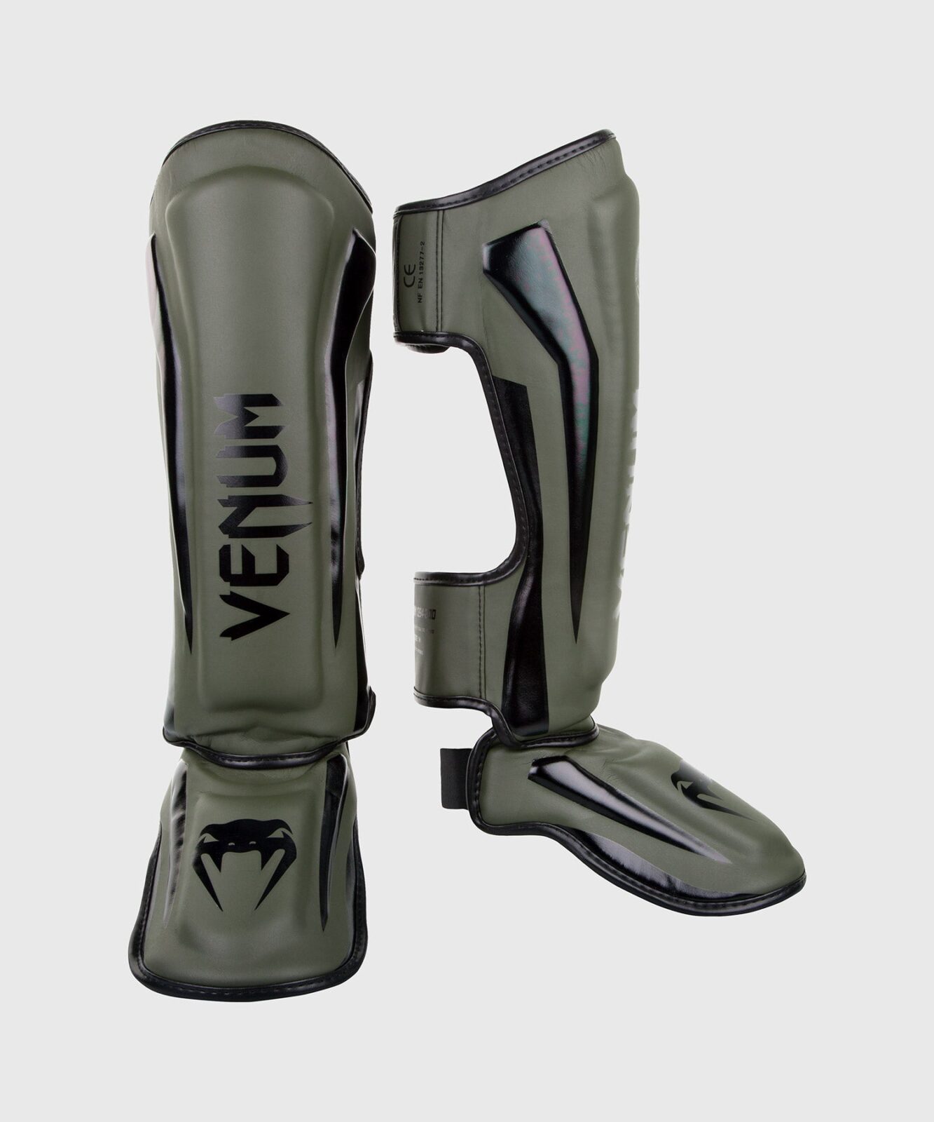 Caneleiras Venum Elite Standup - Proteção MMA Muay Thai Couro Skintex