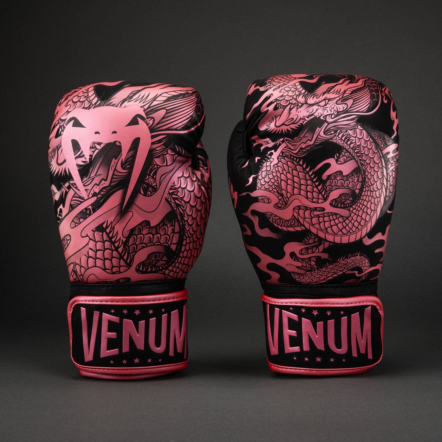 Venum Dragon's Flight Boxing Gloves - Black/Metallic Pink - Image 4