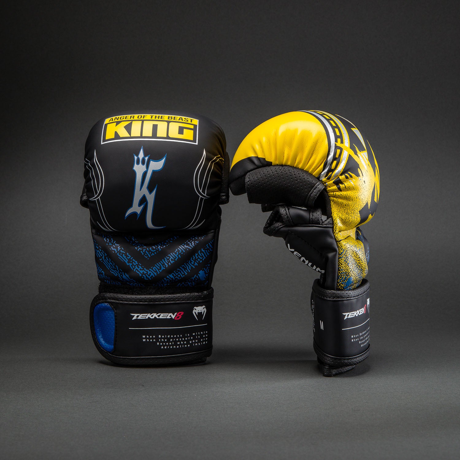 Venum x TEKKEN 8 MMA Sparring Gloves - King - Black/Yellow - Image 2