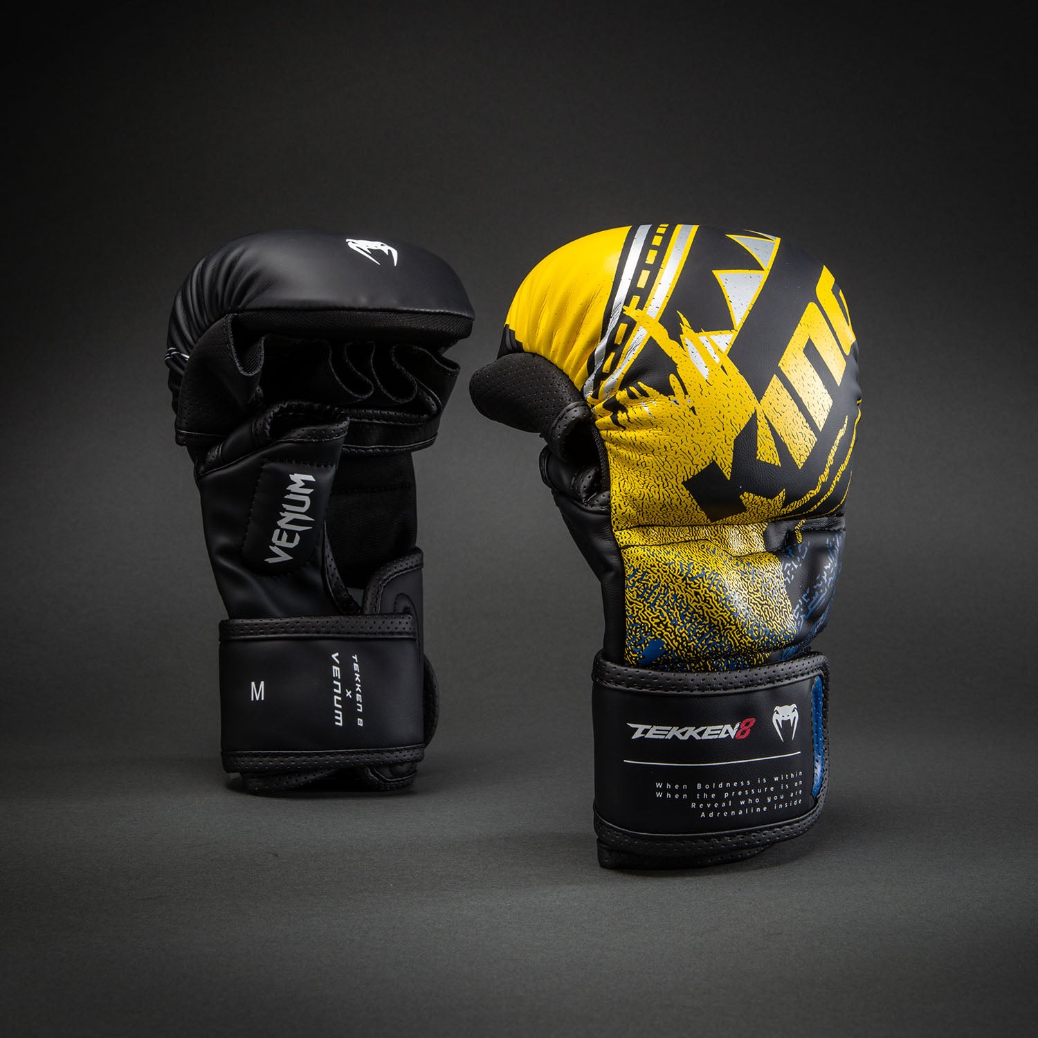 Venum x TEKKEN 8 MMA Sparring Gloves - King - Black/Yellow - Image 3