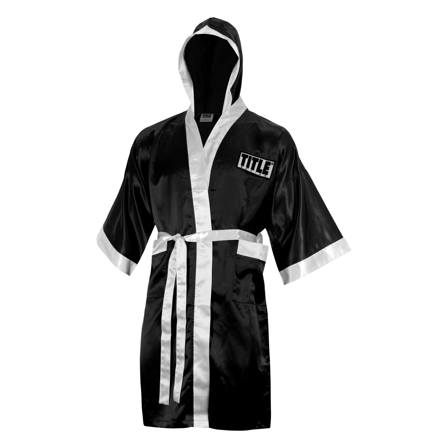 TITLE Boxing Pro Full Length Robe 3.0 - Black/White - Image 3